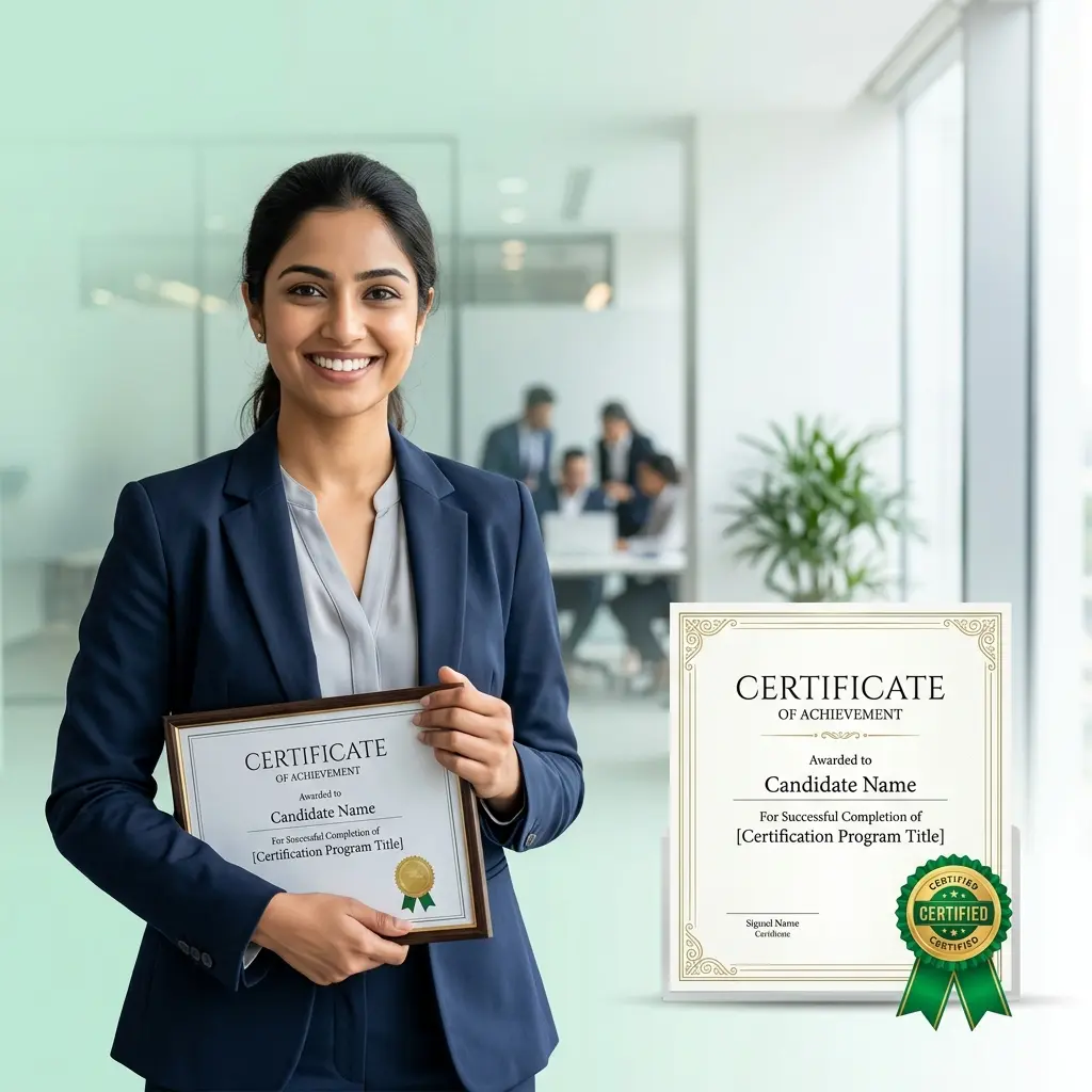 Professional holding BestKaam certificate