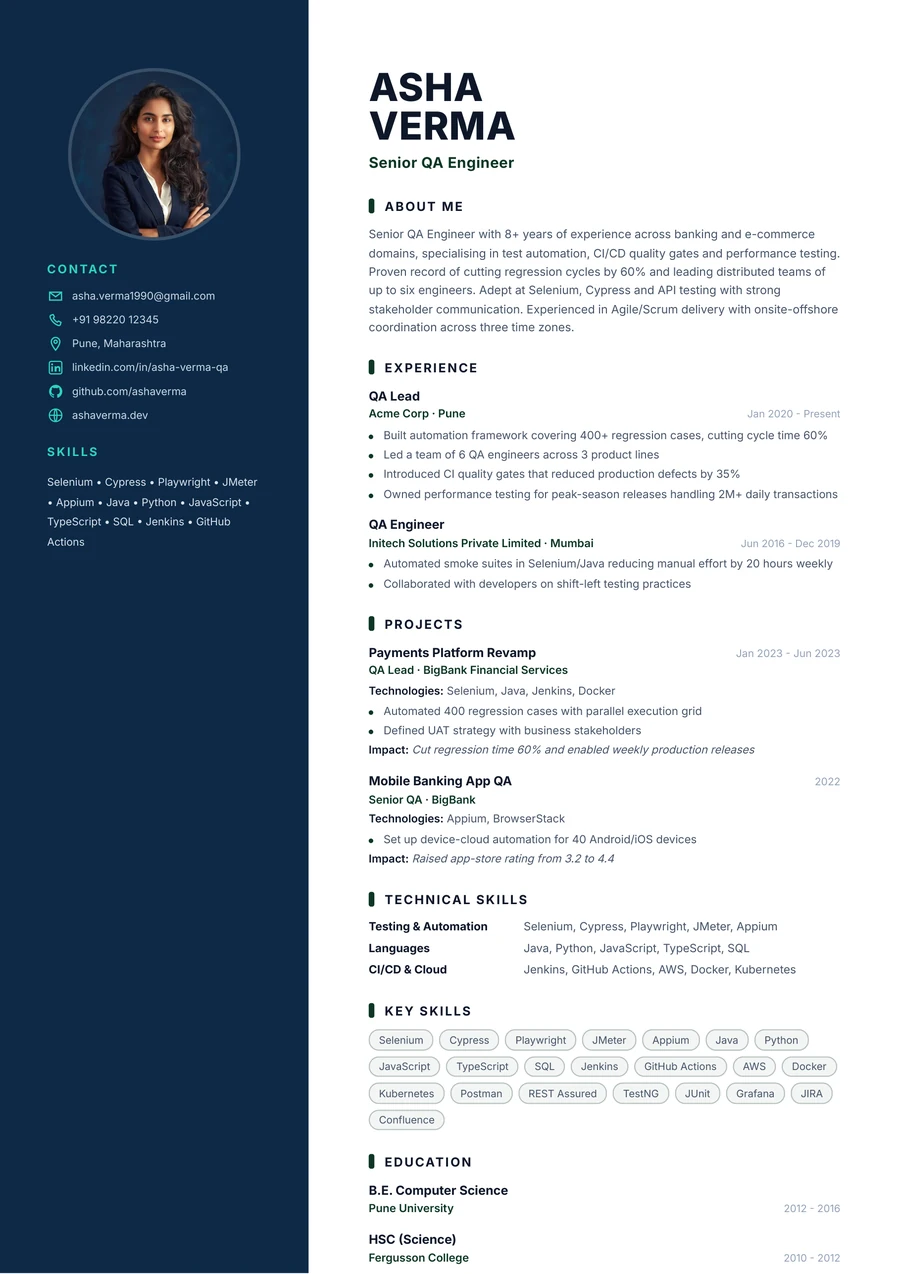 Creative resume template preview